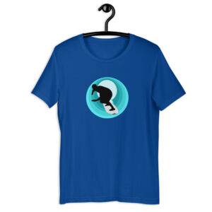 geoff hill designs barreling blue t-shirt